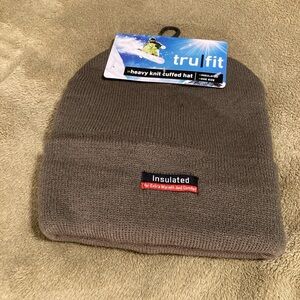 NWT Tru Fit Insulated Heavy Knit Cuffed Hat Brown Size OS